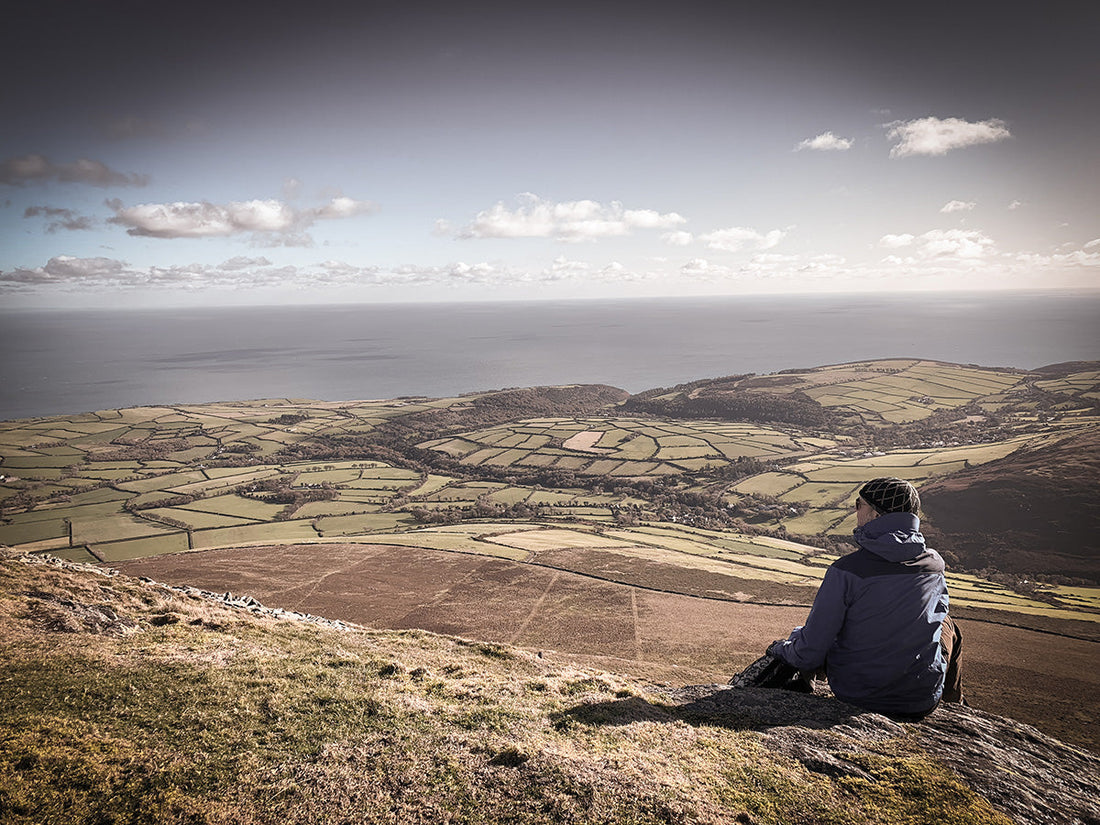 Views from North Barrule across the Irish Sea.